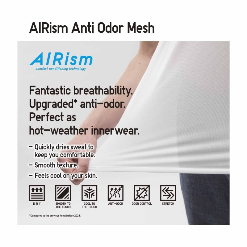 Uniqlo Airism Mesh Anti-odor V-neck T-shirts Heren Wit | 9341977