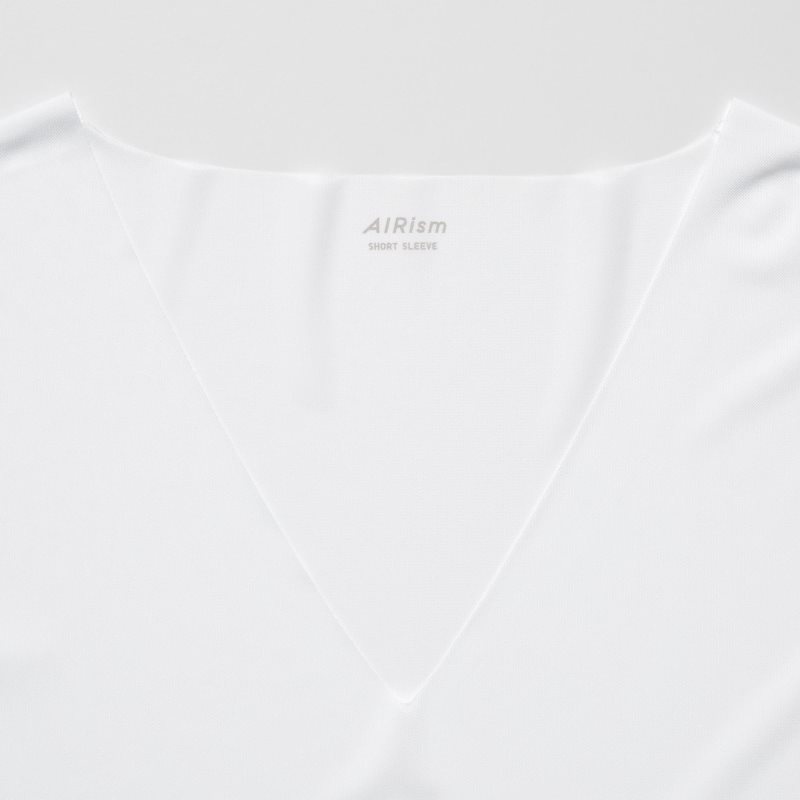 Uniqlo Airism Mesh Anti-odor V-neck T-shirts Heren Wit | 9341977