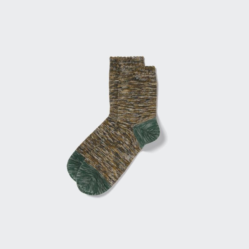 Uniqlo Melange Half Sokken Heren Olijfgroen | 2083115